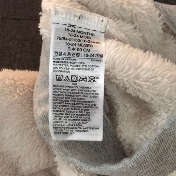 Baby Gap 18-24 months soft and cozy baby polar bear 2 piece set pants and top - Picture 6 of 7